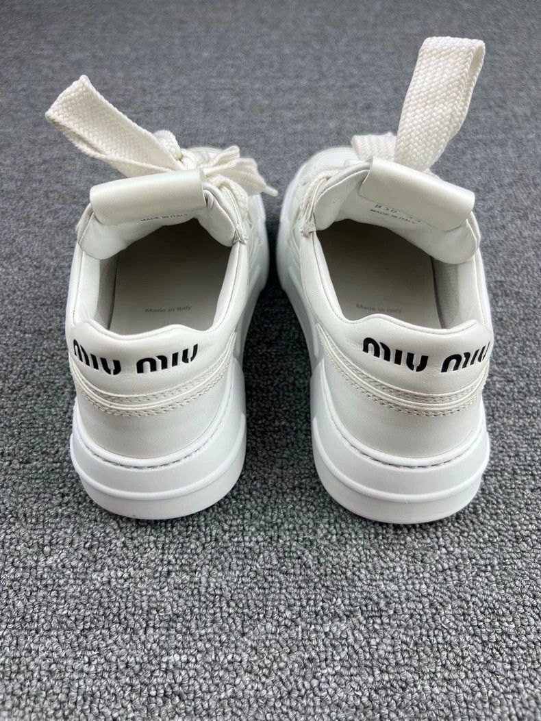 Miu Miu Miu Miu Square-Toe White Sneakers-yf Size US 5 / EU 37 - 4 Thumbnail