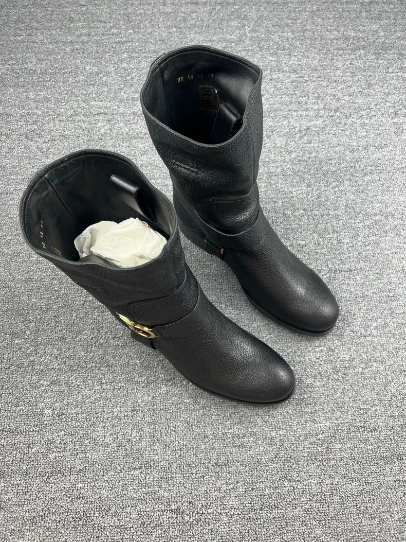 Dior Dior Black Leather Knee-High Boots-yf Size US 8.5 / EU 41-42 - 2 Thumbnail