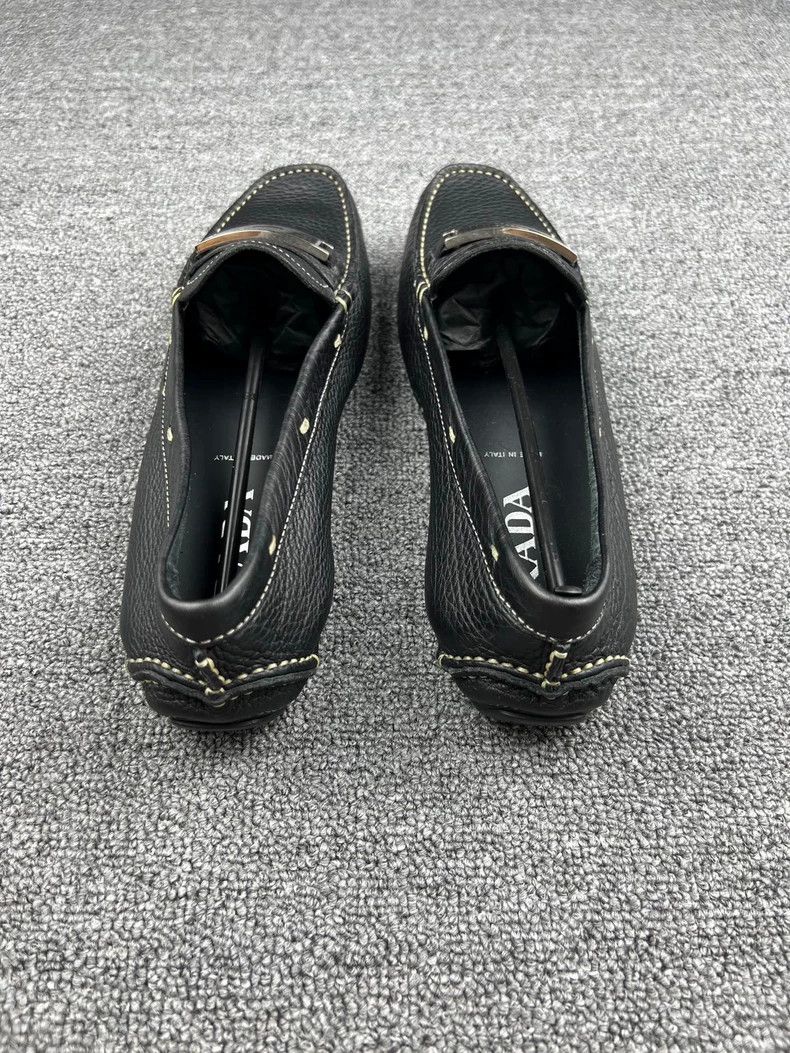 Prada Prada Black Leather Loafers-yf Size US 8.5 / EU 41-42 - 4 Thumbnail