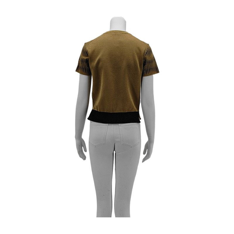 Louis Vuitton Louis Vuitton Brown Wool Short Sleeve Pullover 0089 Size XS / US 0-2 / IT 36-38 - 2 Thumbnail