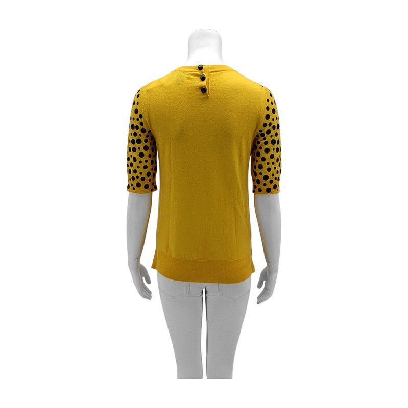 Louis Vuitton Louis Vuitton Spring Yellow Wool Polka Dot Top 0089 Size S / US 4 / IT 40 - 2 Thumbnail