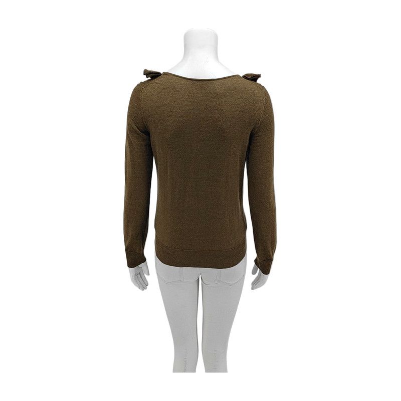 Louis Vuitton Louis Vuitton Brown Wool Long Sleeve Sweater 0089 Size XS / US 0-2 / IT 36-38 - 2 Thumbnail