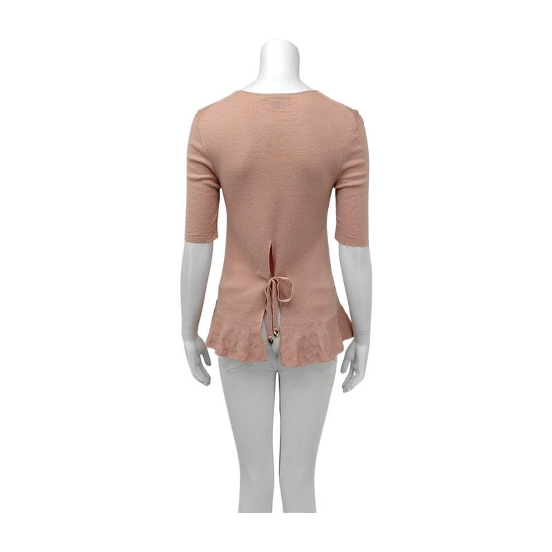 Louis Vuitton Louis Vuitton Pink Wool Short Sleeve Top 0089 Size M / US 6-8 / IT 42-44 - 2 Thumbnail