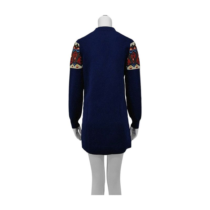 Louis Vuitton Louis Vuitton Navy Wool Long Sleeve Dress 0089 Size S / US 4 / IT 40 - 2 Thumbnail