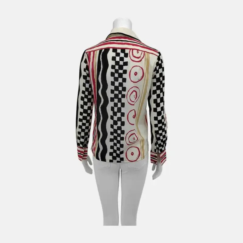Louis Vuitton Louis Vuitton Multicolor Silk Long Sleeve Shirt 0089 Size XS / US 0-2 / IT 36-38 - 2 Thumbnail