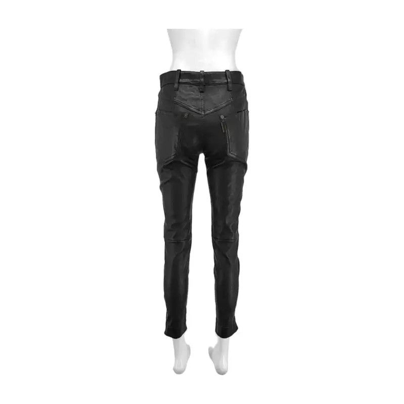 Louis Vuitton Louis Vuitton Black Leather Casual Pants for Women 0089 Size 23" - 2 Thumbnail
