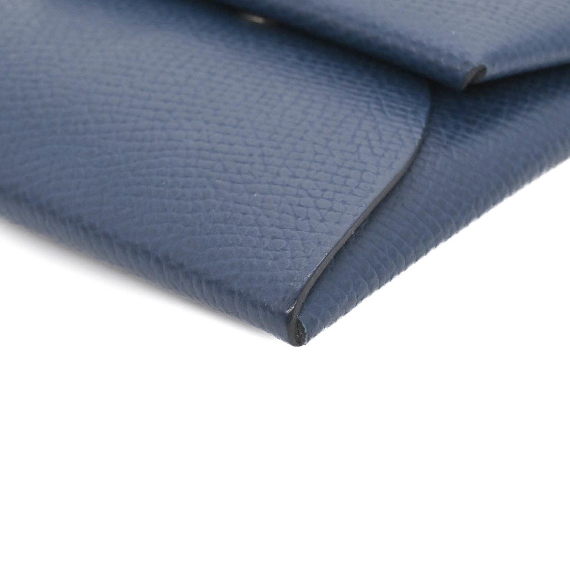 Hermes HERMES Bastia Wallet/Coin Case Verso Epsom Leather, Navy and Light Green Two-Tone, Women's #W Size ONE SIZE - 8 Thumbnail