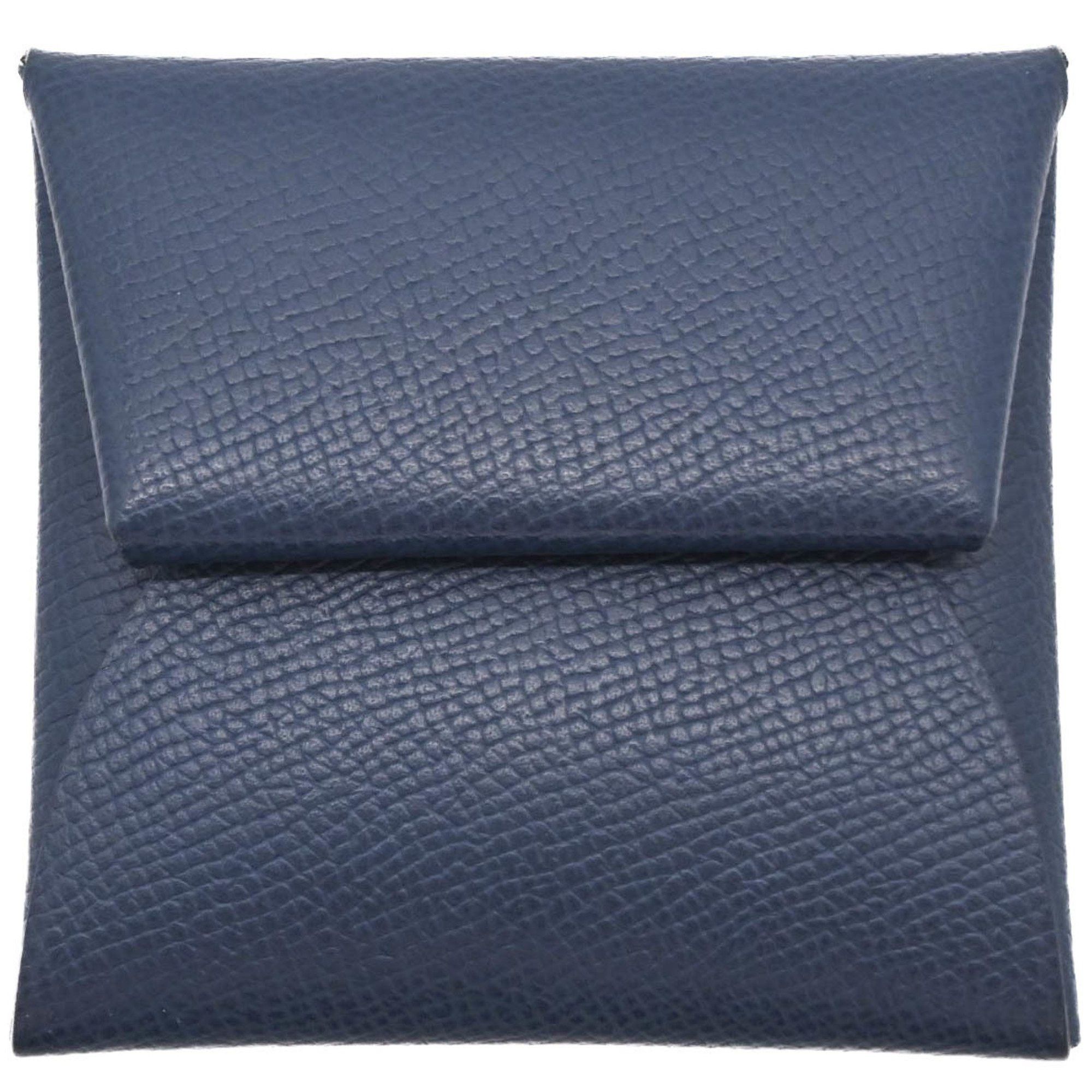 Hermes HERMES Bastia Wallet/Coin Case Verso Epsom Leather, Navy and Light Green Two-Tone, Women's #W Size ONE SIZE - 2 Thumbnail