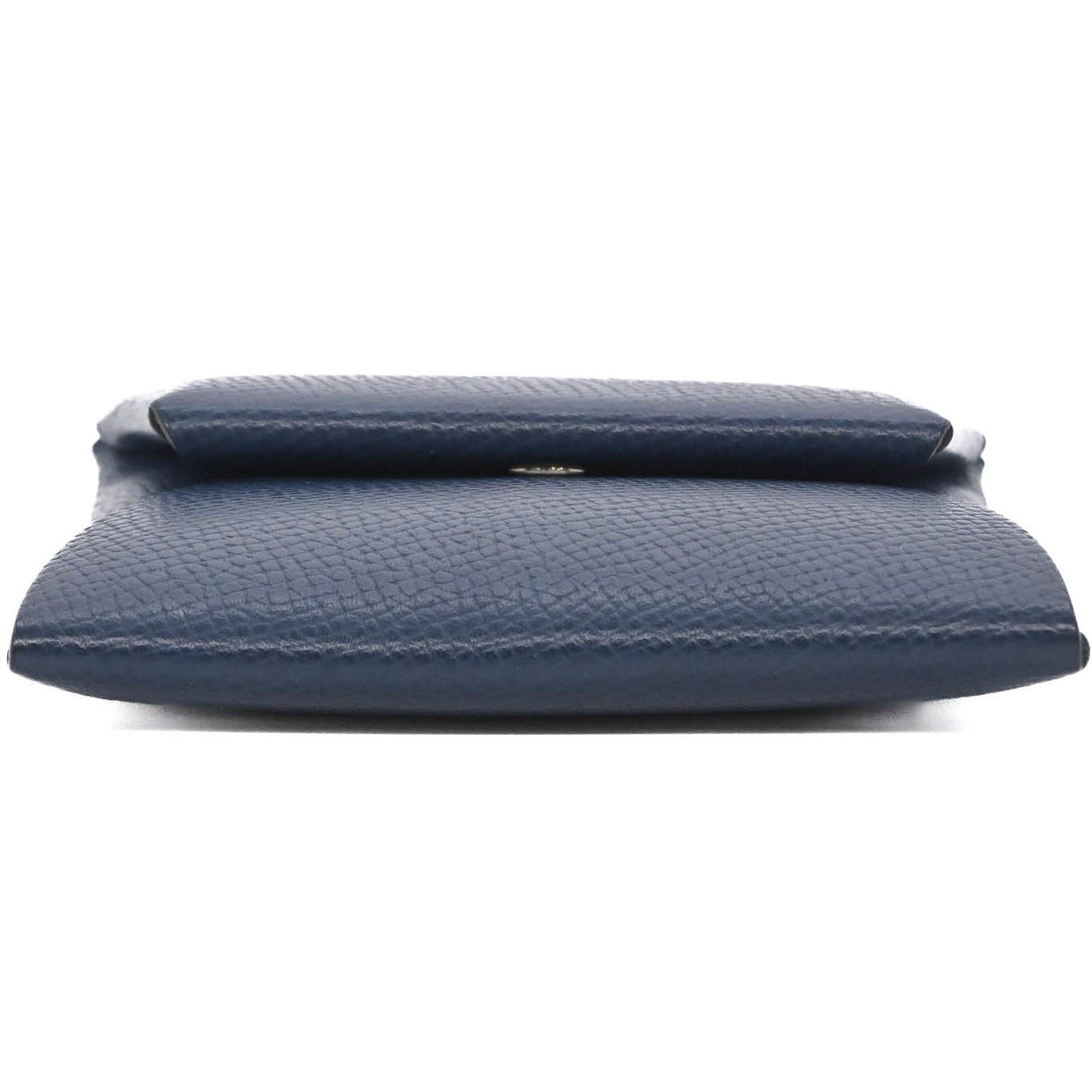 Hermes HERMES Bastia Wallet/Coin Case Verso Epsom Leather, Navy and Light Green Two-Tone, Women's #W Size ONE SIZE - 4 Thumbnail