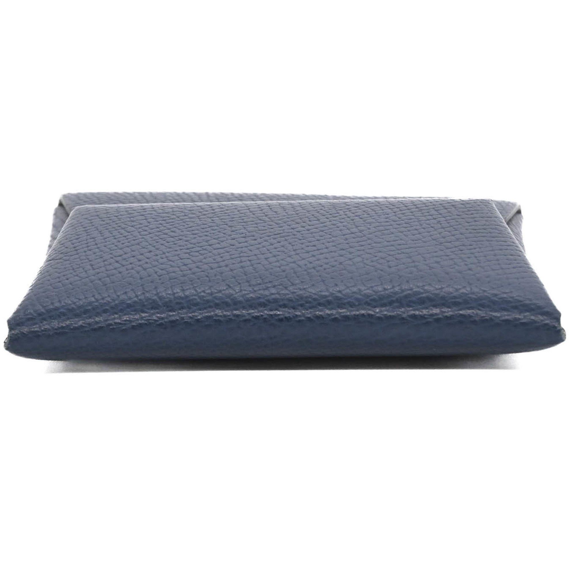 Hermes HERMES Bastia Wallet/Coin Case Verso Epsom Leather, Navy and Light Green Two-Tone, Women's #W Size ONE SIZE - 6 Thumbnail