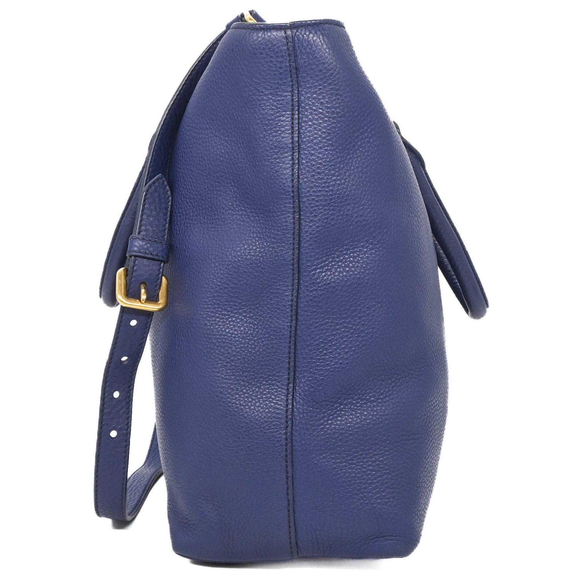 Prada Prada Vitello Dino Tote Bag with Shoulder Strap, Cobalt Blue, for Men and Women Size ONE SIZE - 4 Thumbnail