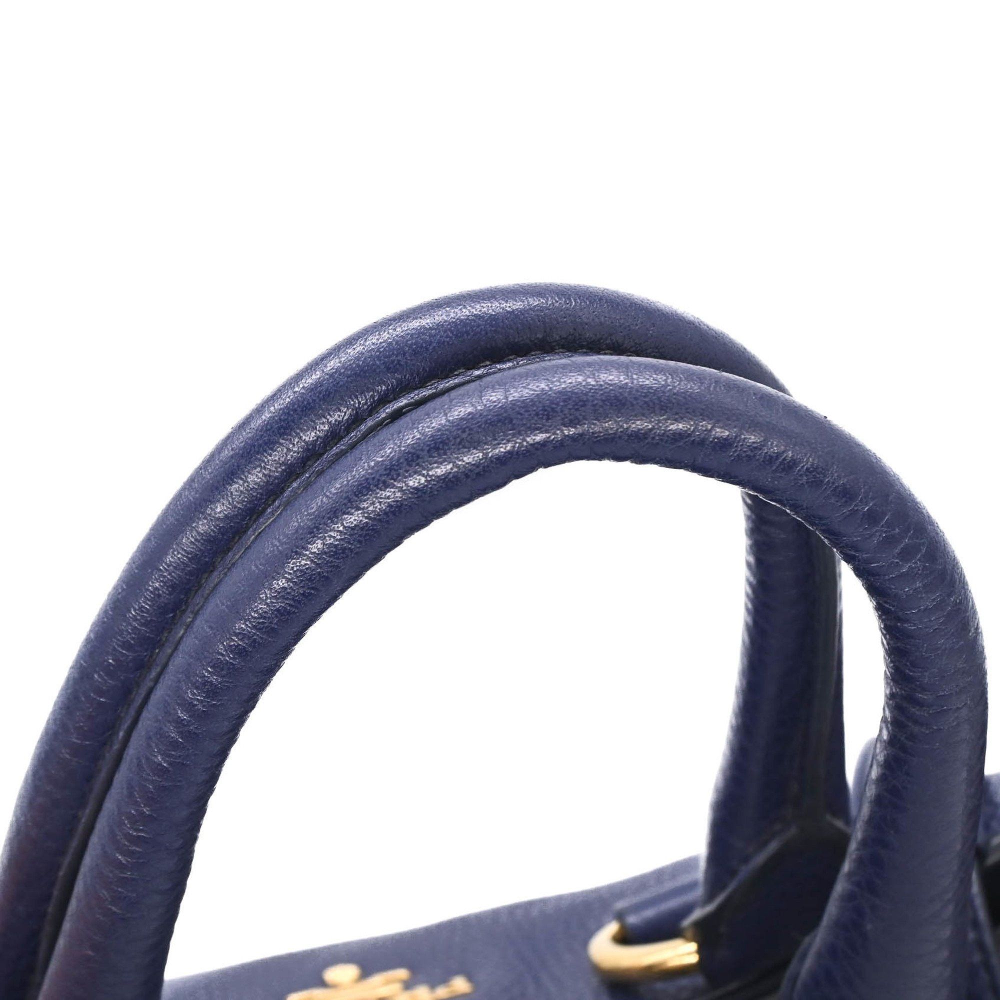 Prada Prada Vitello Dino Tote Bag with Shoulder Strap, Cobalt Blue, for Men and Women Size ONE SIZE - 7 Thumbnail