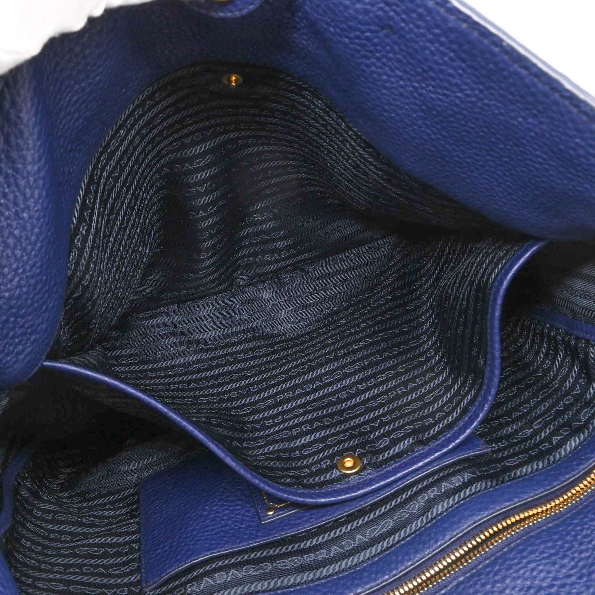 Prada Prada Vitello Dino Tote Bag with Shoulder Strap, Cobalt Blue, for Men and Women Size ONE SIZE - 13 Thumbnail