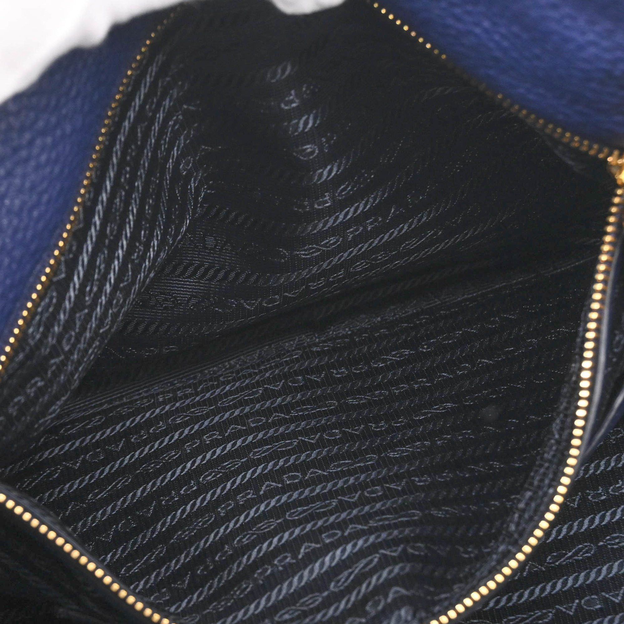 Prada Prada Vitello Dino Tote Bag with Shoulder Strap, Cobalt Blue, for Men and Women Size ONE SIZE - 16 Thumbnail