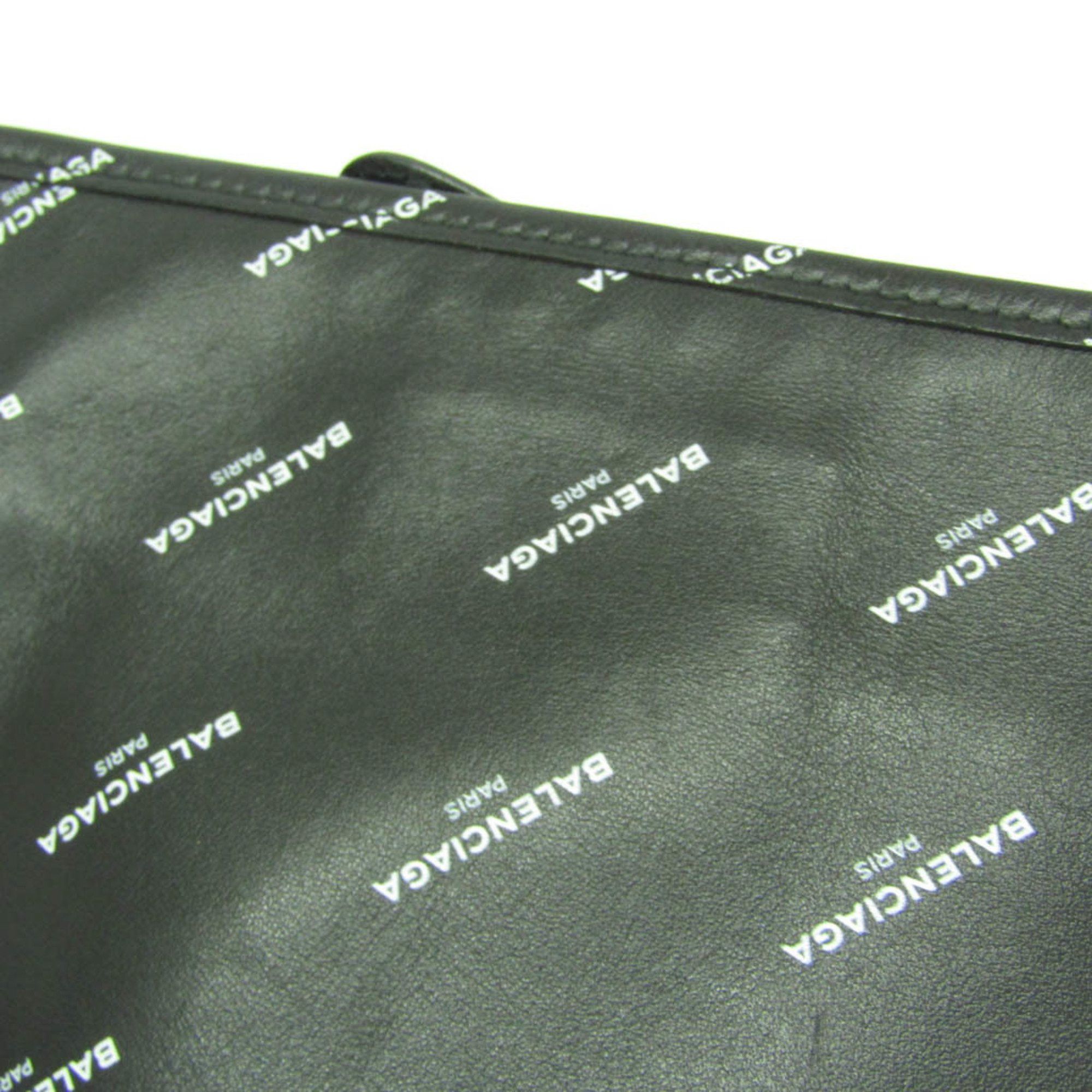 Balenciaga Balenciaga Logo Print 476046 Men,Women Leather Clutch Bag,Pouch Black Size ONE SIZE - 8 Thumbnail