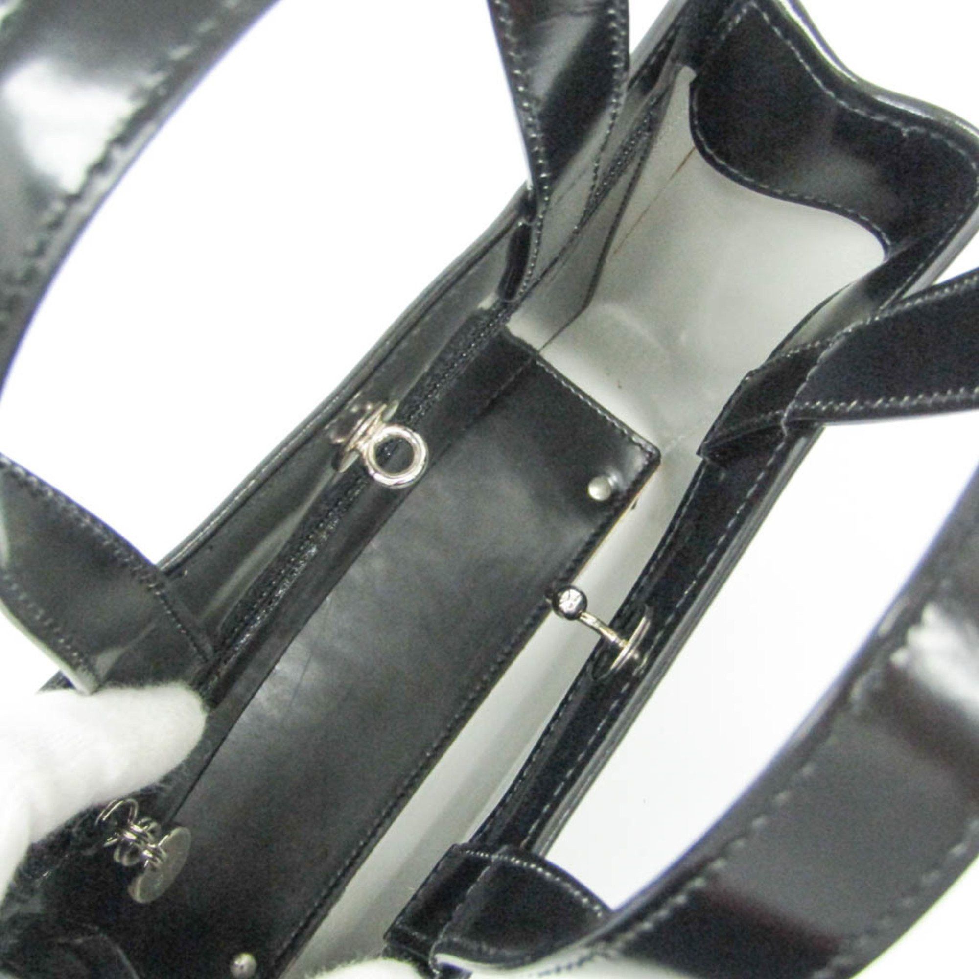 Salvatore Ferragamo Salvatore Ferragamo DJ-21 8210 Women's Patent Leather Handbag Black Size ONE SIZE - 3 Thumbnail