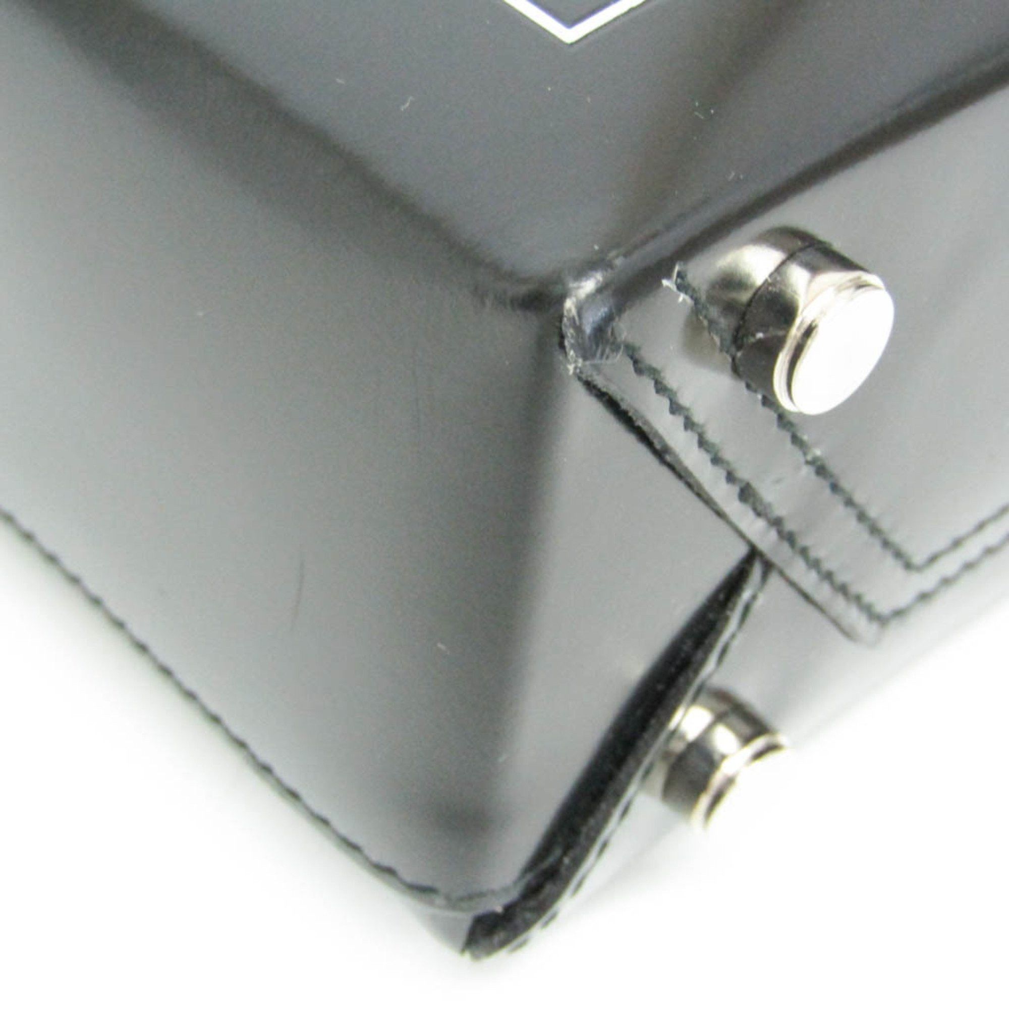 Salvatore Ferragamo Salvatore Ferragamo DJ-21 8210 Women's Patent Leather Handbag Black Size ONE SIZE - 6 Thumbnail