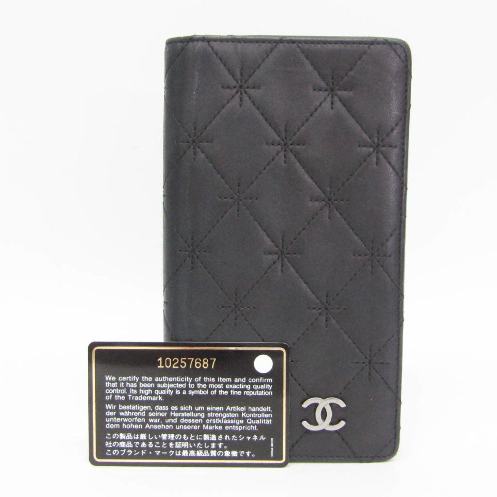 Chanel Chanel Coco Mark Women's Lambskin Long Wallet (bi-fold) Black Size ONE SIZE - 2 Thumbnail