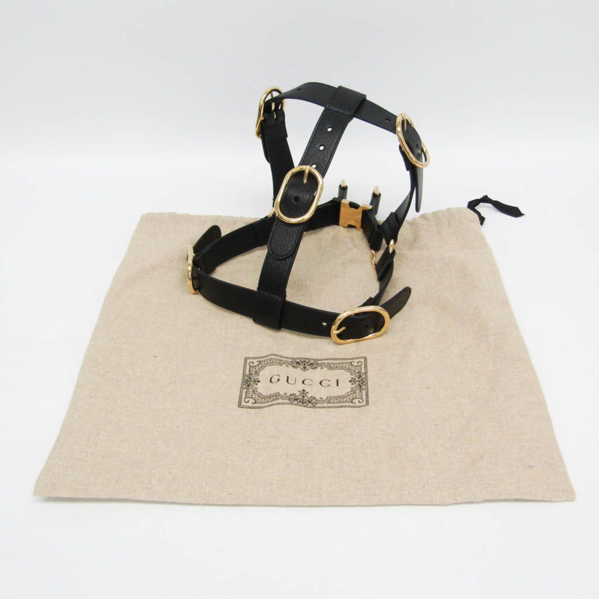 Gucci Gucci Interlocking G Pet Harness Large Size 695253 Dog Harness Leather Black Size ONE SIZE - 2 Thumbnail