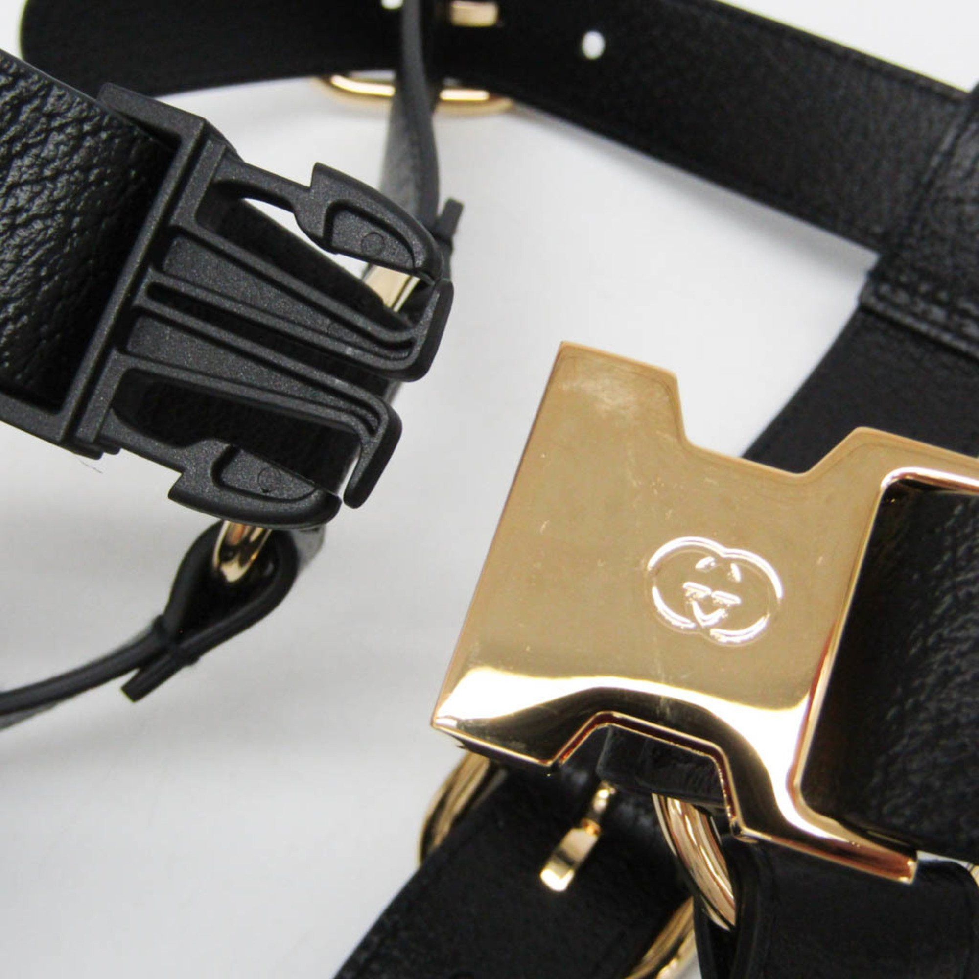 Gucci Gucci Interlocking G Pet Harness Large Size 695253 Dog Harness Leather Black Size ONE SIZE - 4 Thumbnail