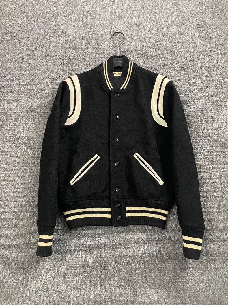 Saint Laurent Paris Saint Laurent Black White Varsity Jacket Size US XL / EU 56 / 4 - 3 Thumbnail