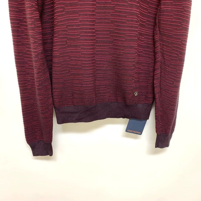 Louis Vuitton Louis Vuitton Burgundy Stripe Knit Sweater - dmc Size US L / EU 52-54 / 3 - 4 Thumbnail