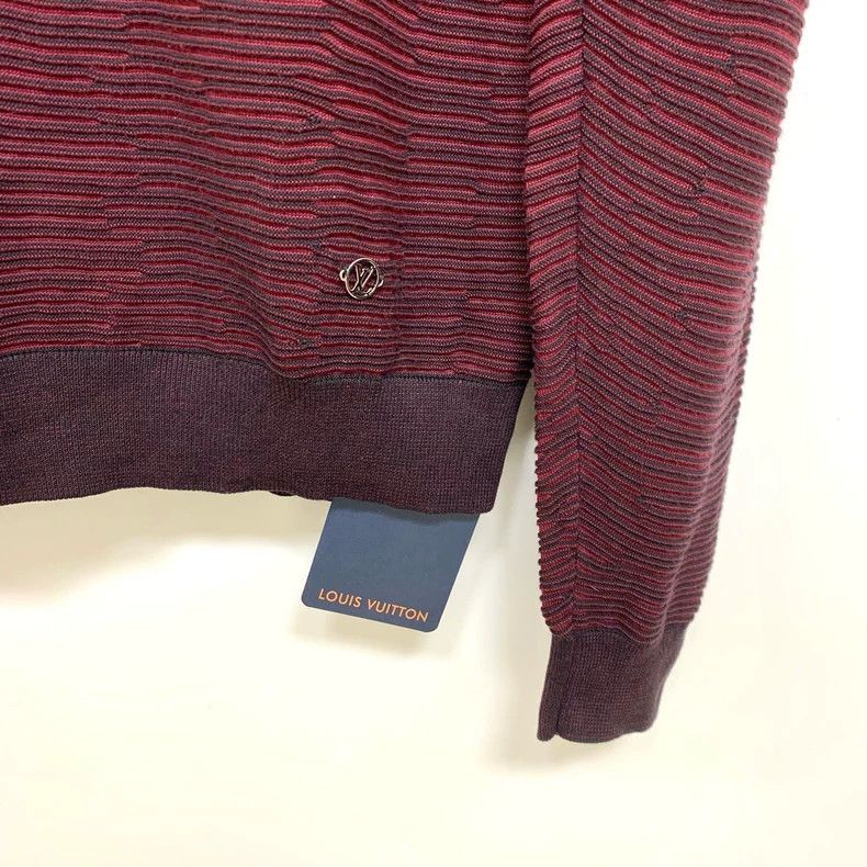 Louis Vuitton Louis Vuitton Burgundy Stripe Knit Sweater - dmc Size US L / EU 52-54 / 3 - 6 Thumbnail