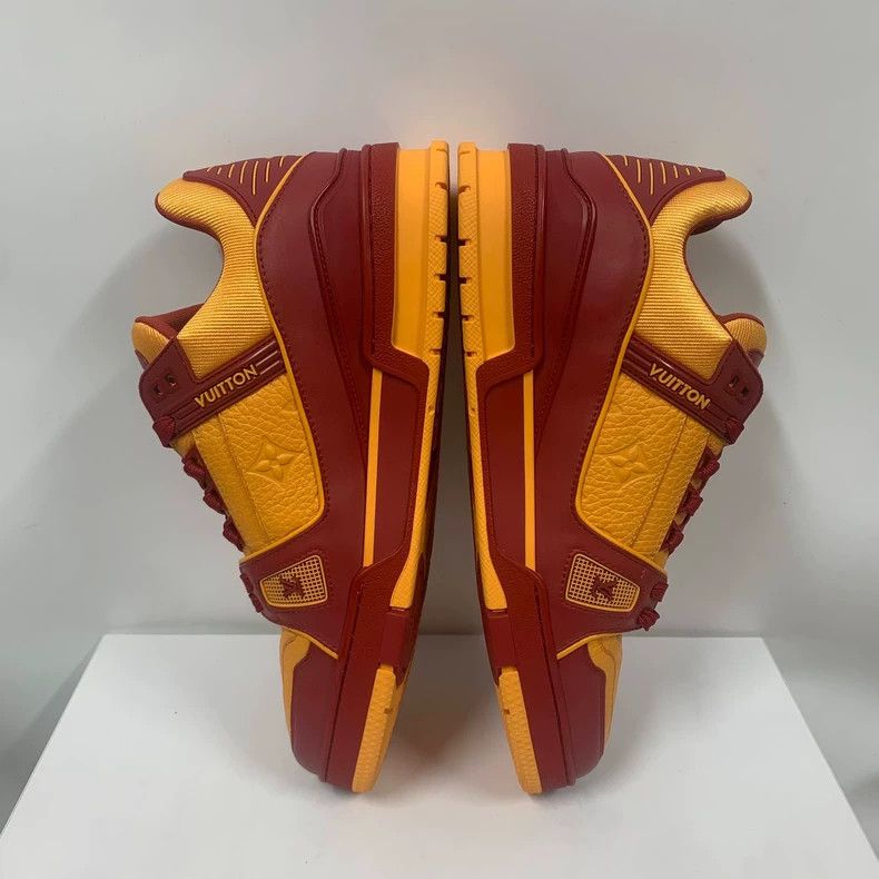 Louis Vuitton LV Trainer Red Yellow Leather Sneakers - dmc Size US 8 / EU 41 - 6 Thumbnail