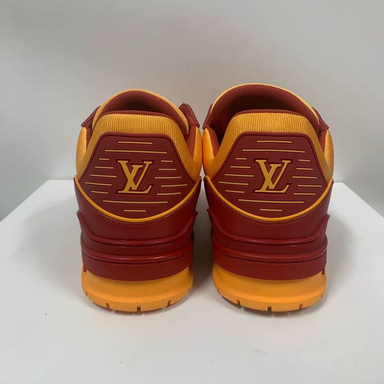 Louis Vuitton LV Trainer Red Yellow Leather Sneakers - dmc Size US 8 / EU 41 - 3 Thumbnail