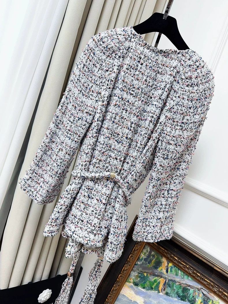 Chanel Chanel Tweed Sequin Coat with Belt - dmc Size US M / EU 48-50 / 2 - 2 Thumbnail