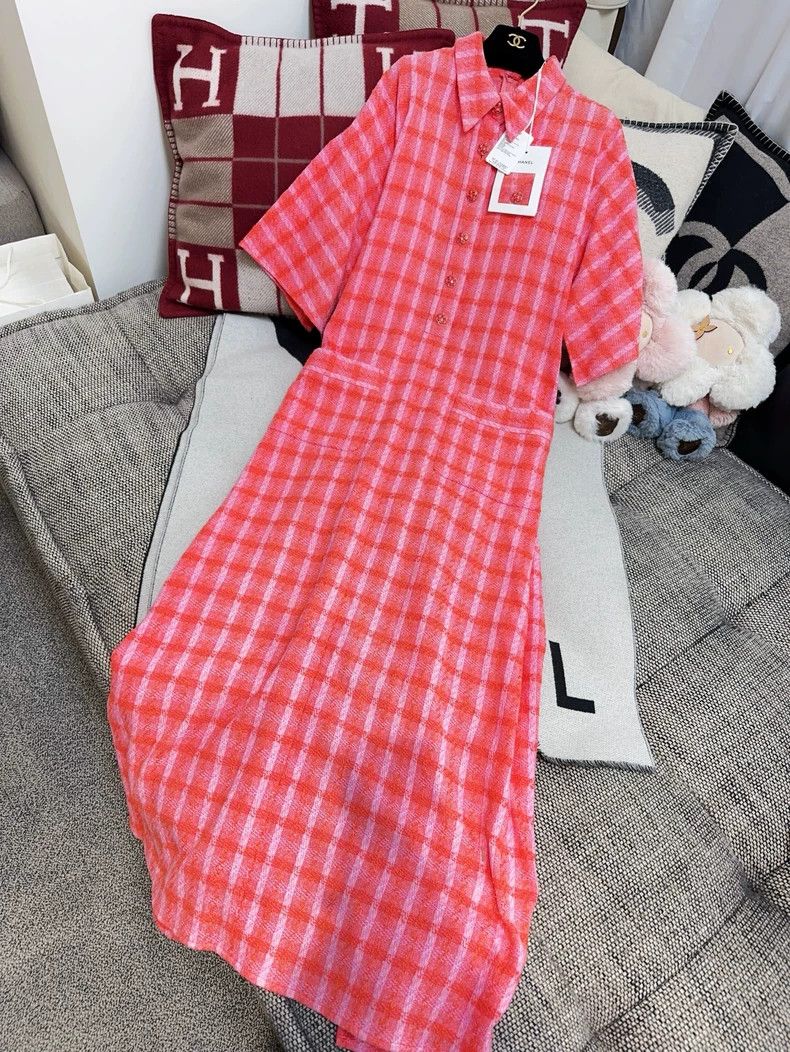 Chanel Chanel Orange Pink Plaid Dress 24S - dmc Size US 38 / EU 54 - 6 Thumbnail