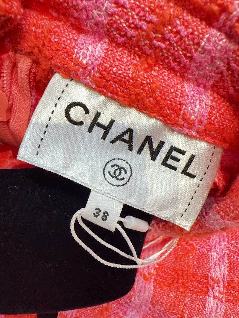Chanel Chanel Orange Pink Plaid Dress 24S - dmc Size US 38 / EU 54 - 7 Thumbnail