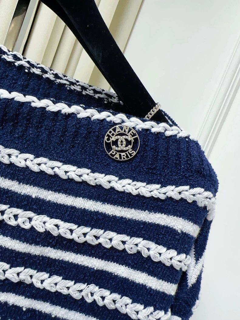 Chanel Chanel 20S Navy Stripe Knit Top - dmc Size US M / EU 48-50 / 2 - 3 Thumbnail