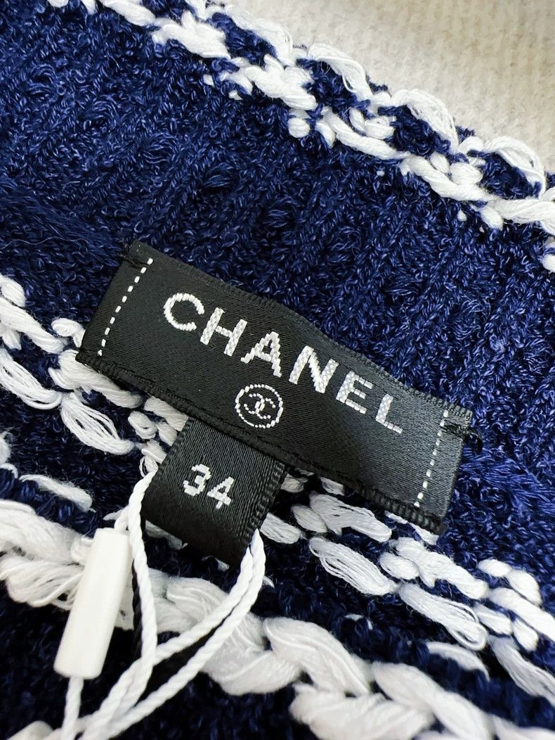 Chanel Chanel 20S Navy Stripe Knit Top - dmc Size US M / EU 48-50 / 2 - 6 Thumbnail