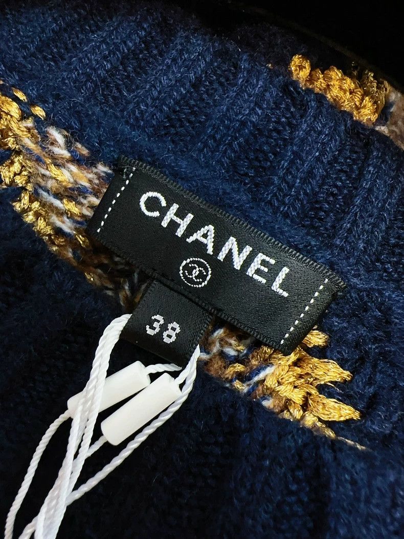 Chanel Chanel Blue Gold CC Knit Sweater - dmc Size US M / EU 48-50 / 2 - 3 Thumbnail