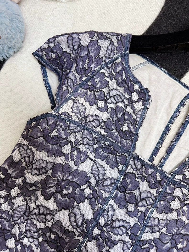 Chanel Chanel Blue Lace Short Sleeve Top - dmc Size US S / EU 44-46 / 1 - 4 Thumbnail