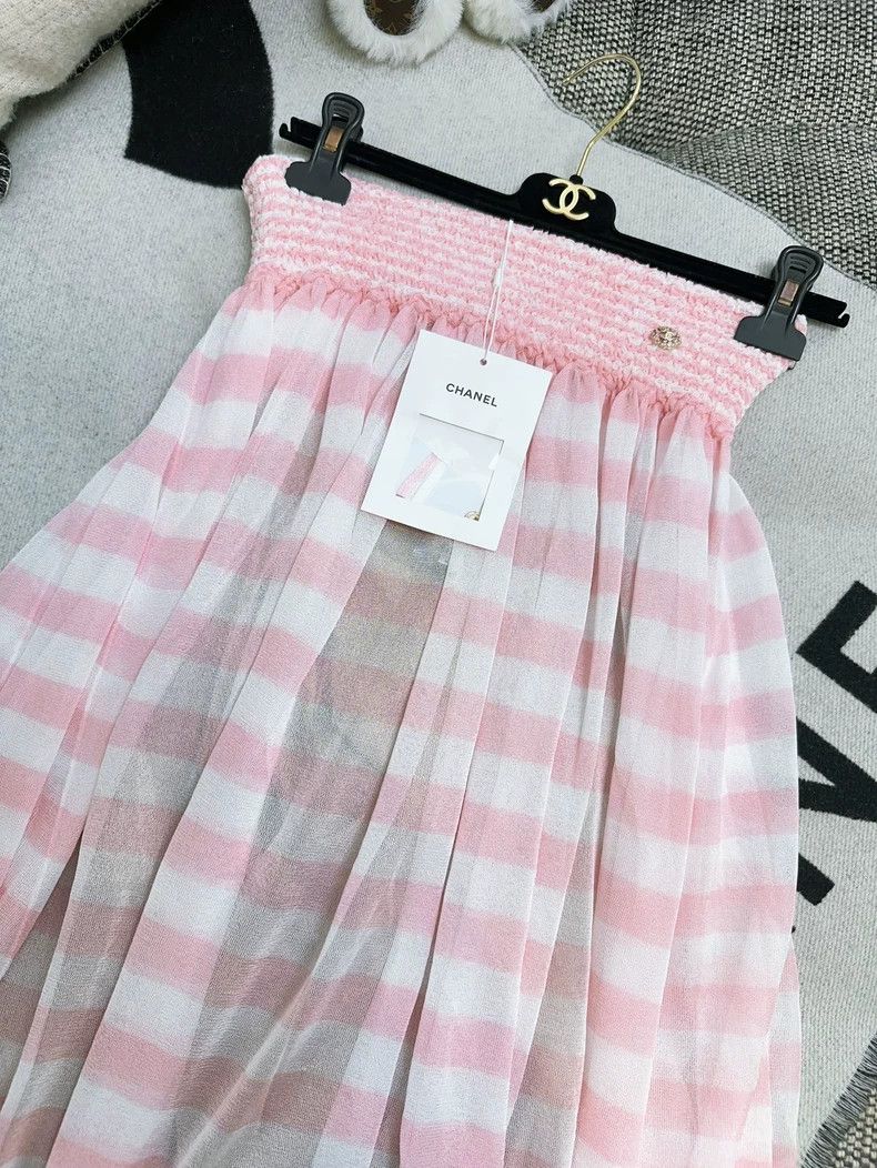 Chanel Chanel 24S Pink White Maxi Skirt - dmc Size US 38 / EU 54 - 6 Thumbnail