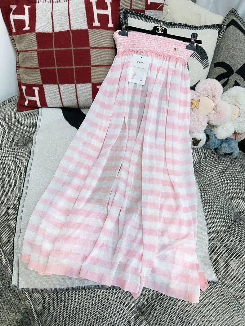 Chanel Chanel 24S Pink White Maxi Skirt - dmc Size US 38 / EU 54 - 2 Thumbnail