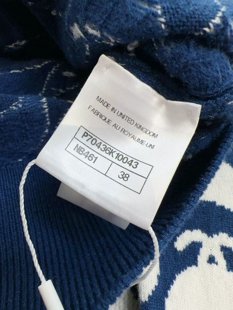 Chanel Chanel 21P Navy White CC Wave Knit Top - dmc Size US M / EU 48-50 / 2 - 8 Thumbnail