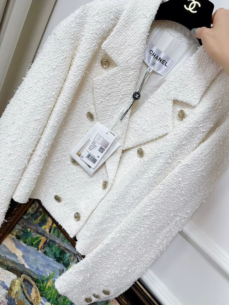 Chanel Chanel 21S White Double-Breasted Jacket - dmc Size US M / EU 48-50 / 2 - 3 Thumbnail