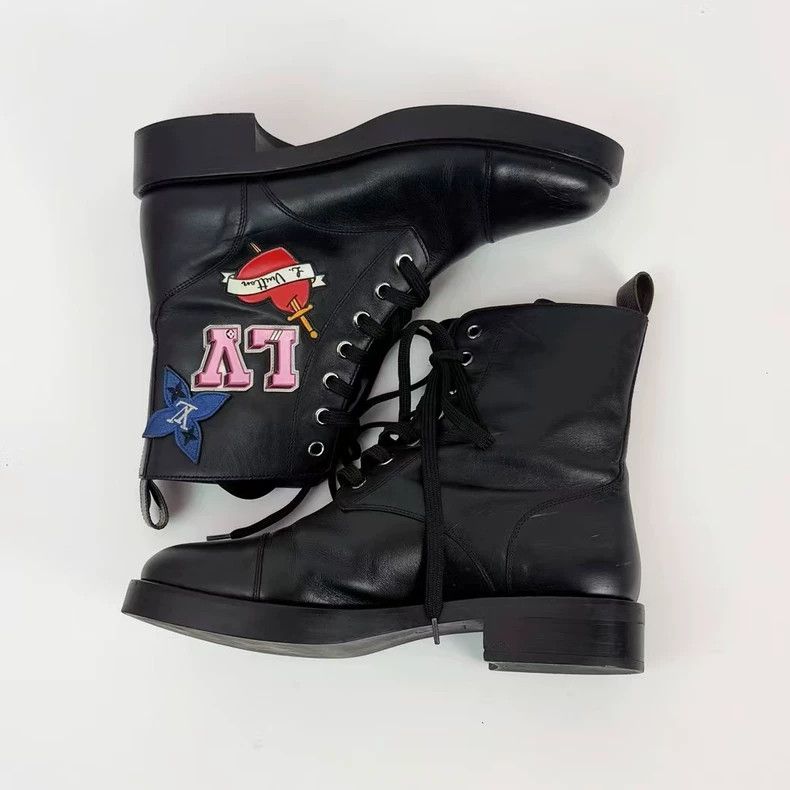 Louis Vuitton Louis Vuitton Black Graffiti Martin Boots - dmc Size US 7 / EU 40 - 3 Thumbnail