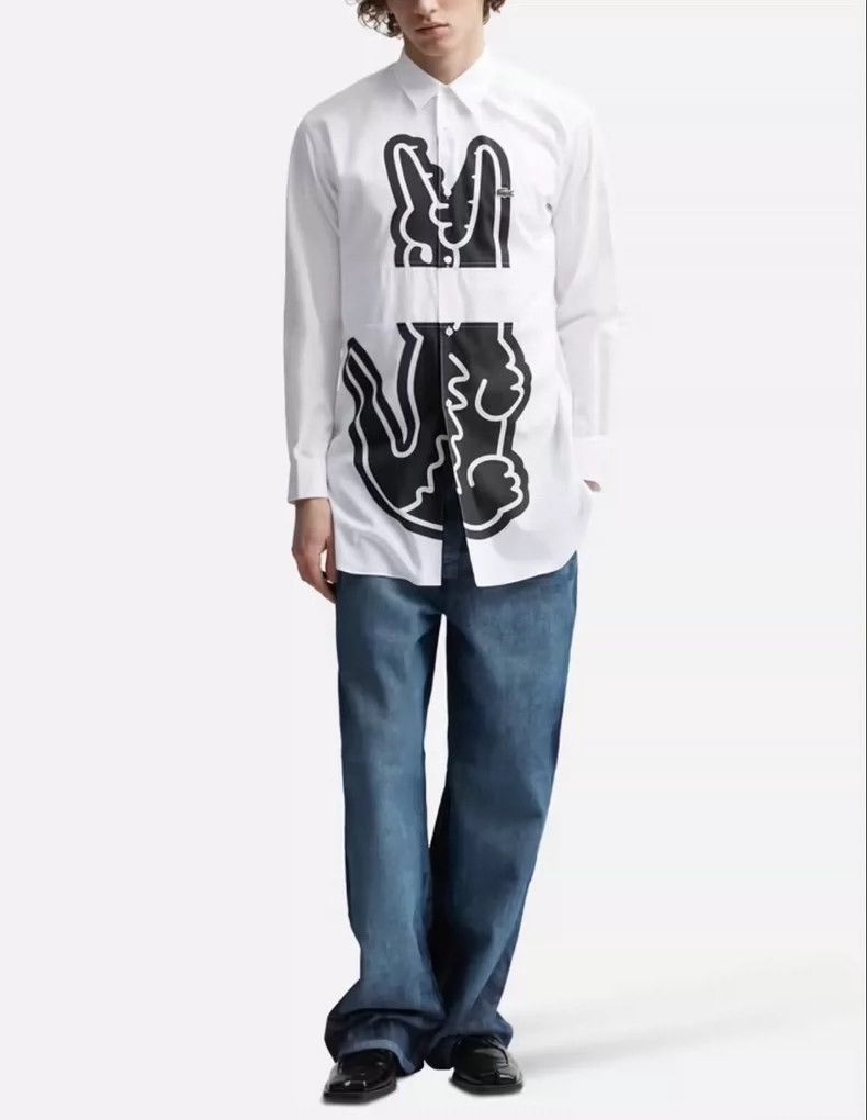 Comme des Garcons CDG x Lacoste Logo Print Long Sleeve Shirt - dmc Size US M / EU 48-50 / 2 - 2 Thumbnail