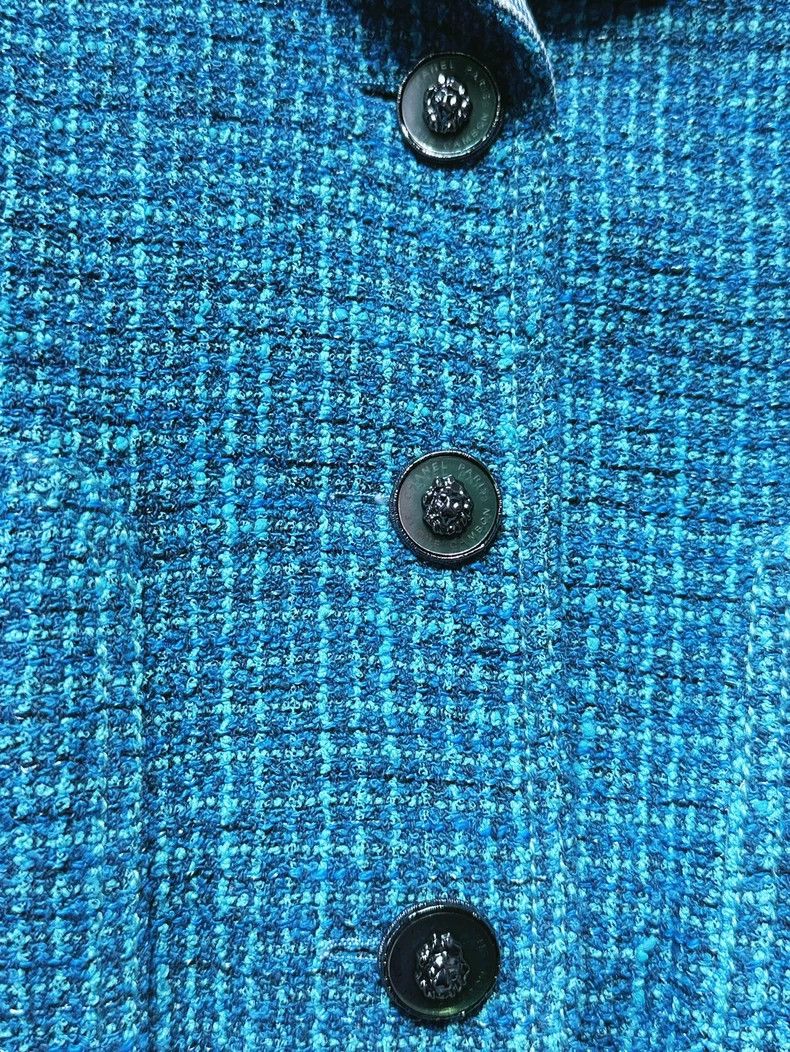 Chanel Chanel Blue Denim Tweed Panel Jacket - dmc Size US S / EU 44-46 / 1 - 3 Thumbnail