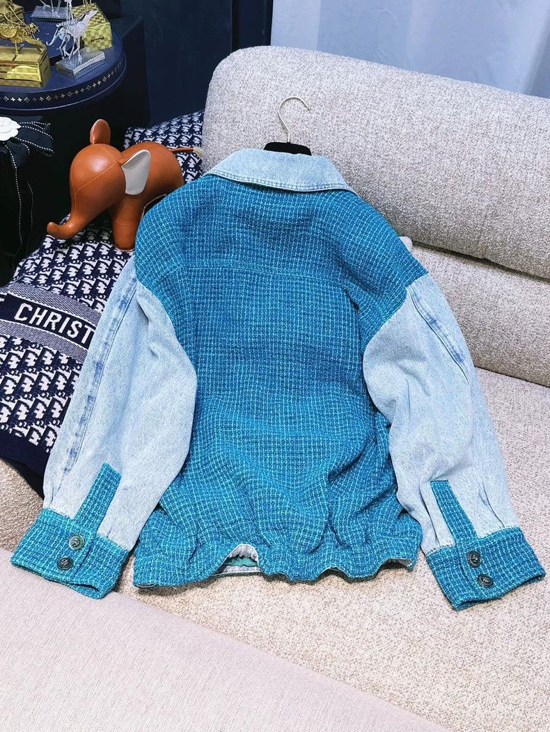 Chanel Chanel Blue Denim Tweed Panel Jacket - dmc Size US S / EU 44-46 / 1 - 2 Thumbnail