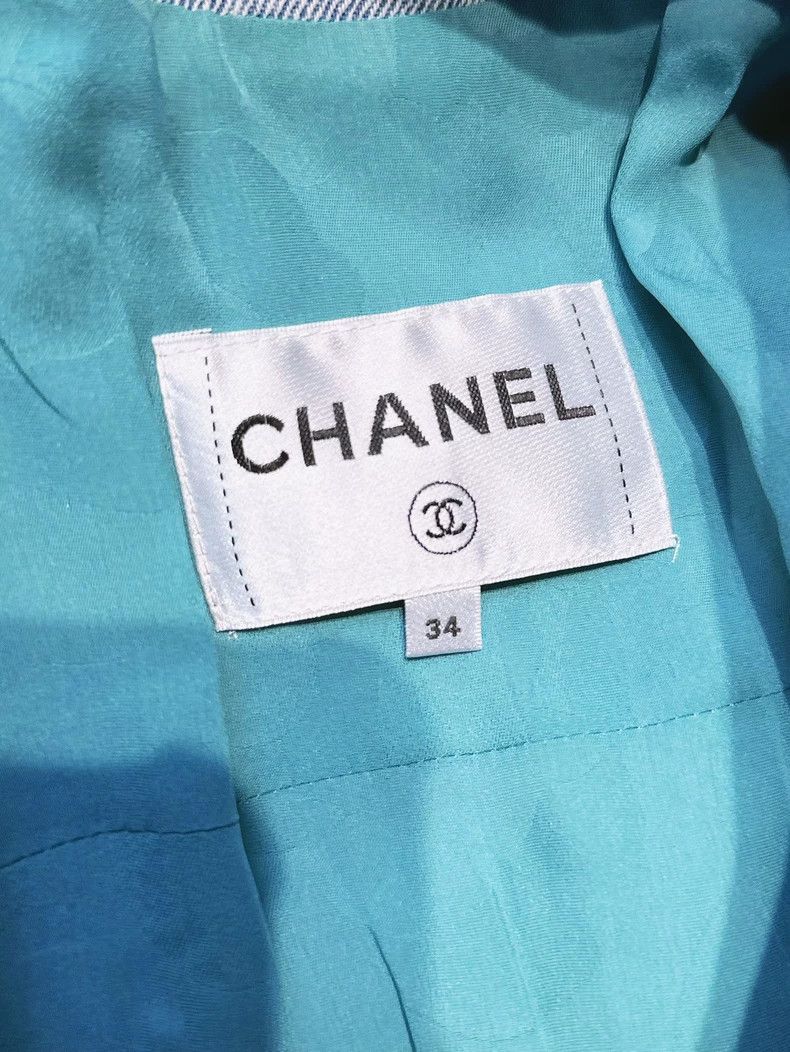 Chanel Chanel Blue Denim Tweed Panel Jacket - dmc Size US S / EU 44-46 / 1 - 4 Thumbnail