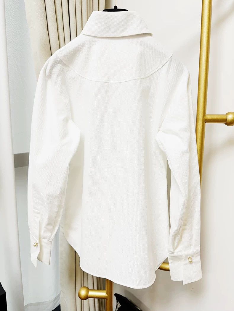Chanel Chanel White Long Sleeve Pearl Button Shirt - dmc Size US S / EU 44-46 / 1 - 3 Thumbnail