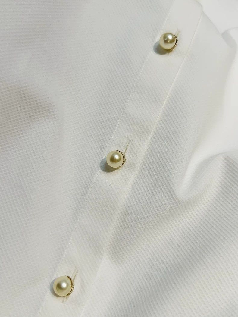 Chanel Chanel White Long Sleeve Pearl Button Shirt - dmc Size US S / EU 44-46 / 1 - 7 Thumbnail