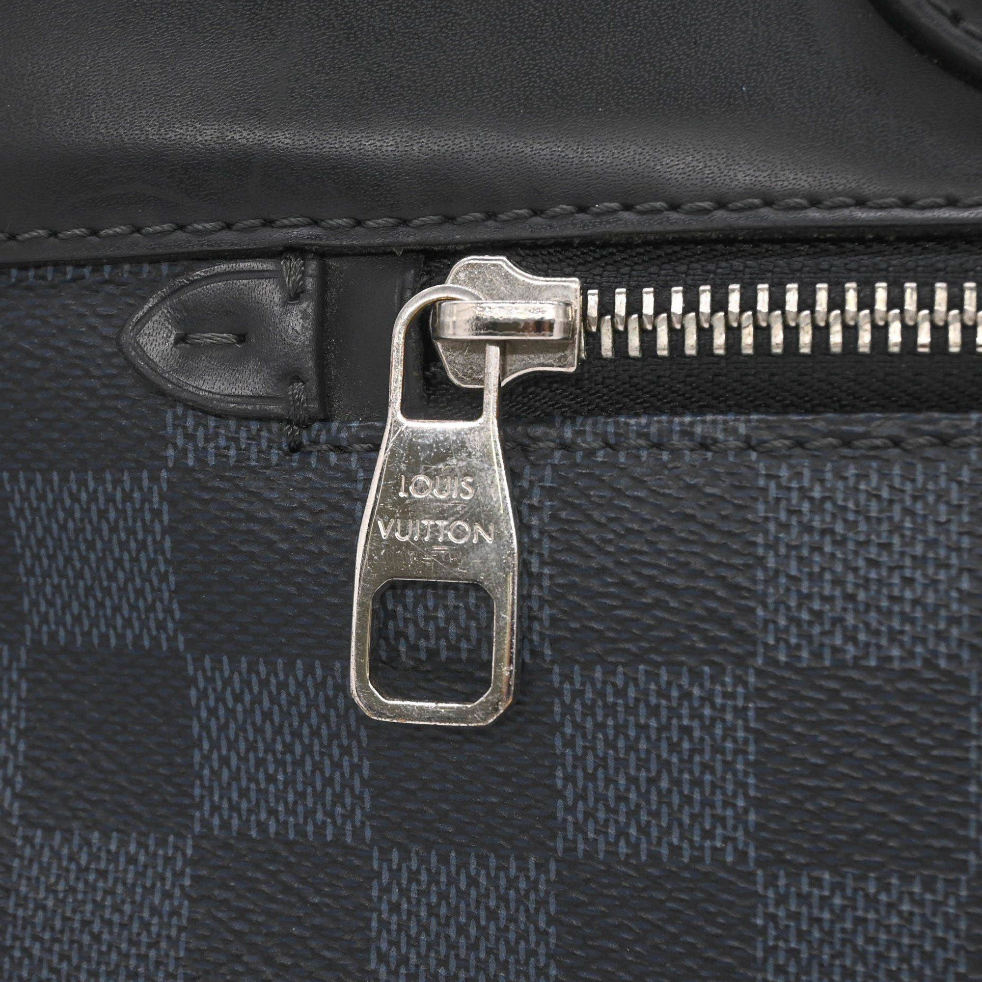 Louis Vuitton LOUIS VUITTON Damier Cobalt Newport Tote Bag, Shoulder Black Cobalt, N41588 Size ONE SIZE - 10 Thumbnail