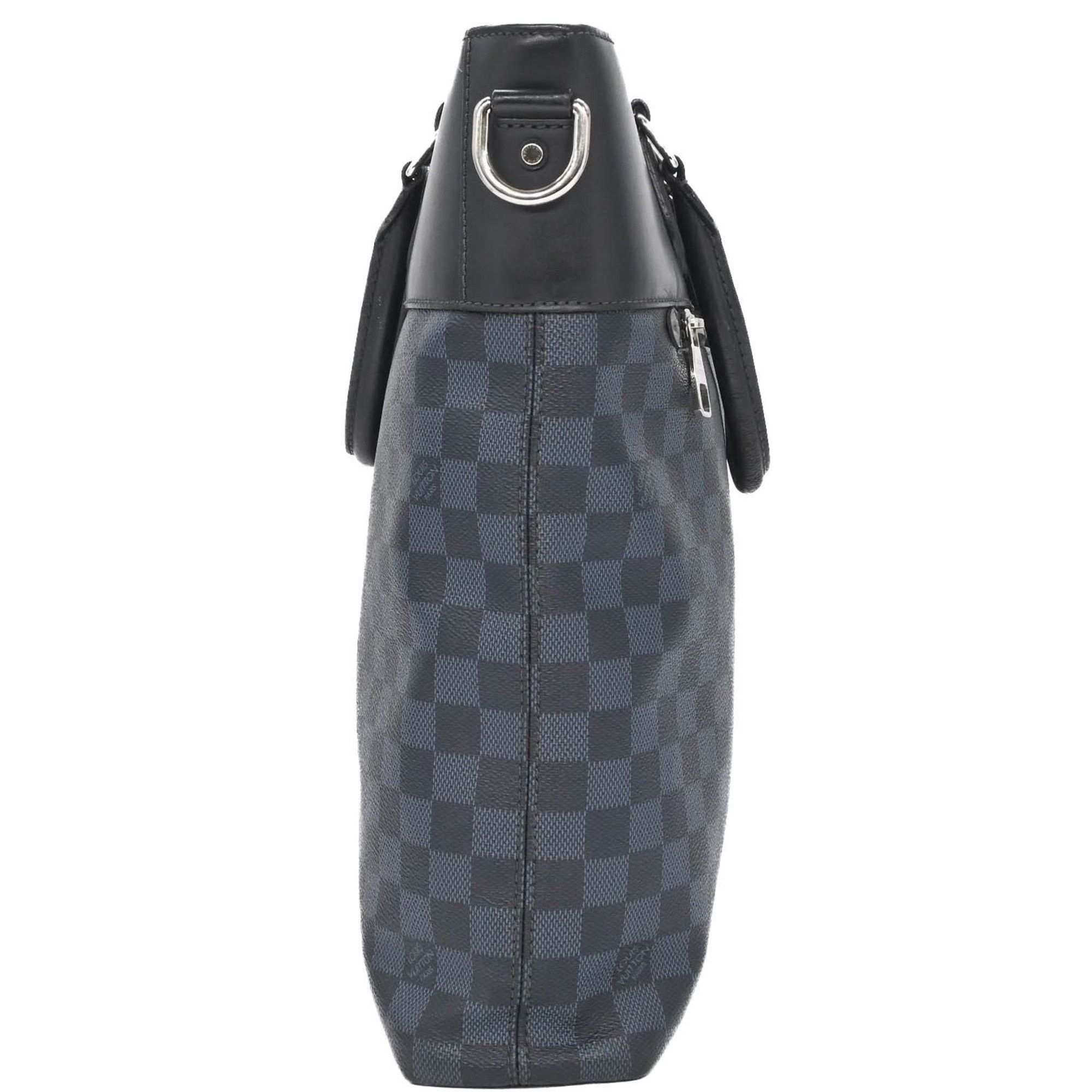 Louis Vuitton LOUIS VUITTON Damier Cobalt Newport Tote Bag, Shoulder Black Cobalt, N41588 Size ONE SIZE - 3 Thumbnail