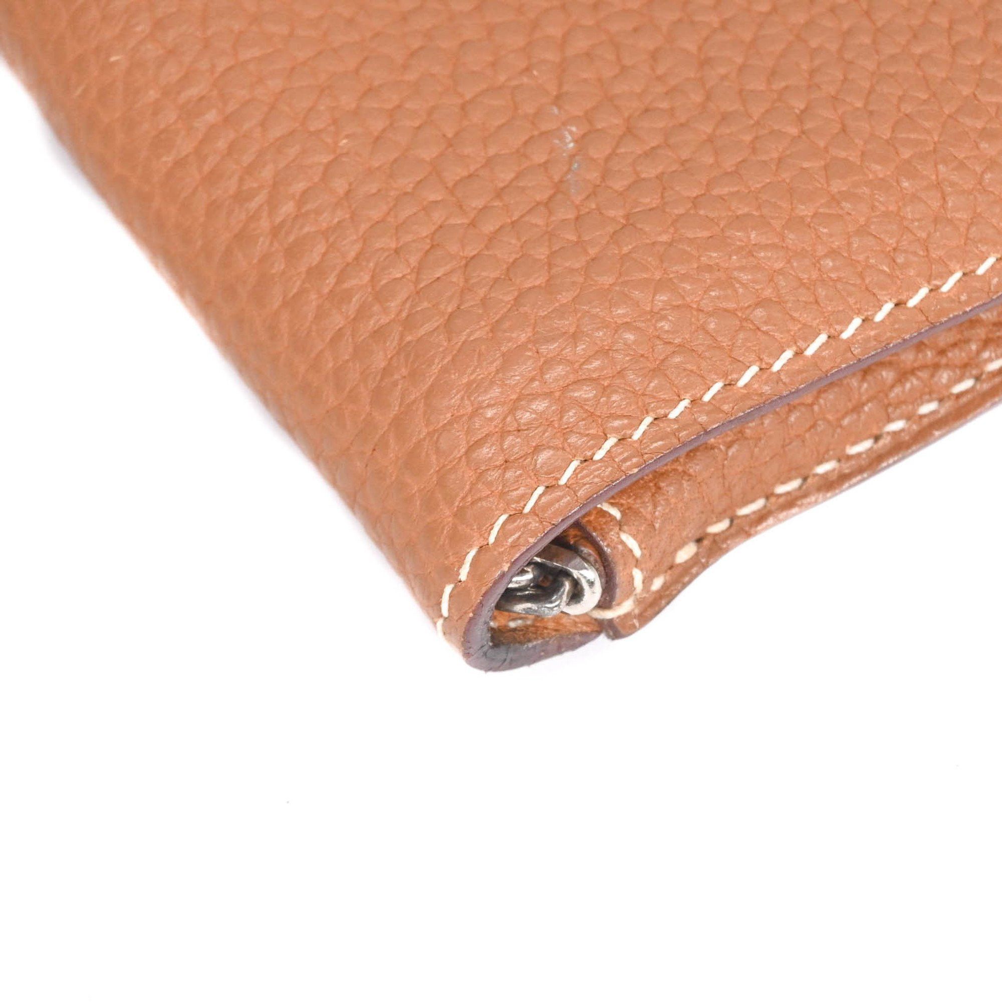 Hermes HERMES Dogon Wallet, Togo Leather, Bifold, Taurillon Clemence Gold, #□H Size ONE SIZE - 8 Thumbnail